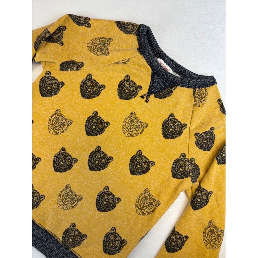 Cat & Jack Kids Sweatshirt Size S (6/7) Yellow Bear‎ Print Long Sleeve Top